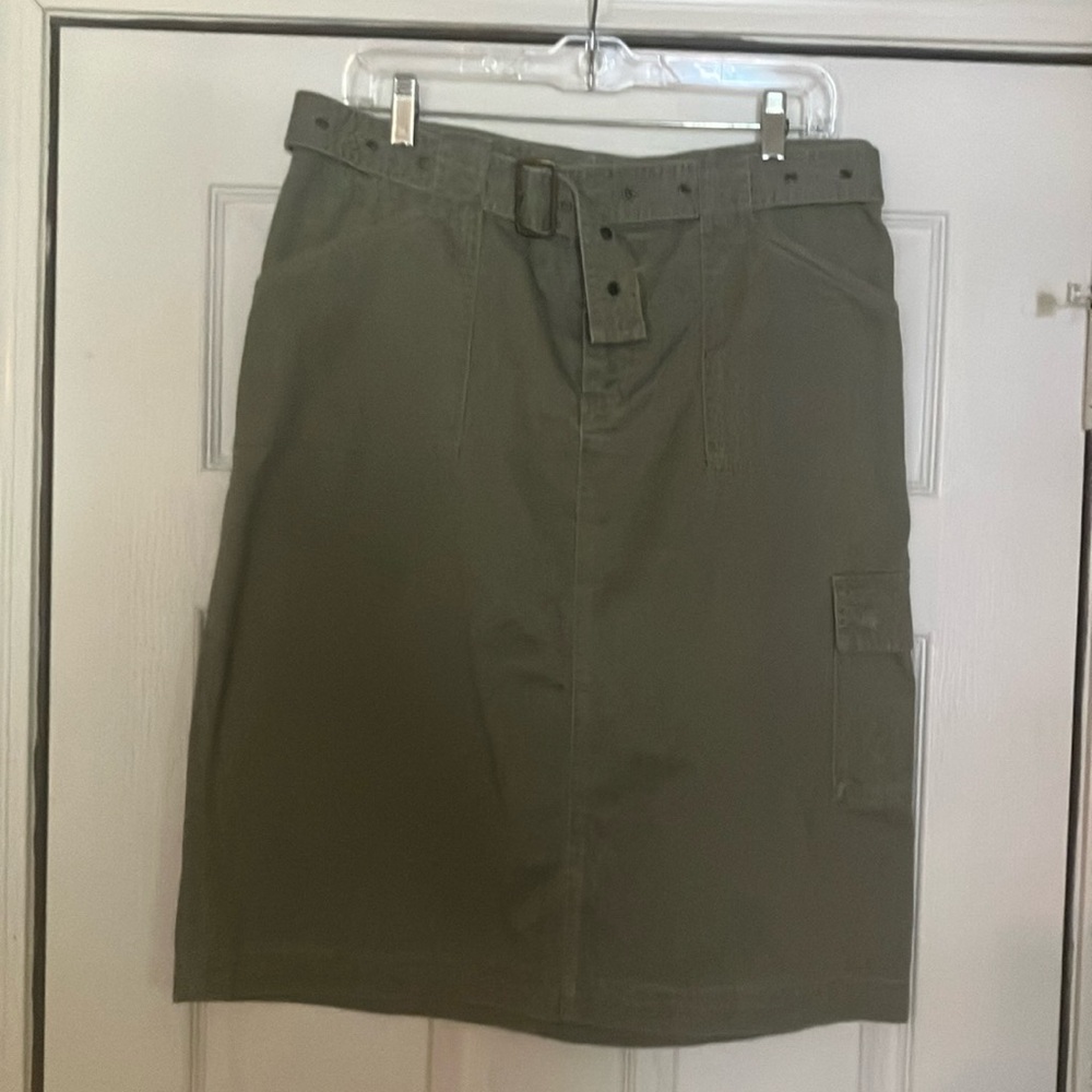 Olive Green Women's Skirt with Belt